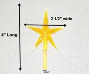 XL Extra Large YELLOW Ceramic Christmas Tree Star Topper 4" tall FREE SHIP