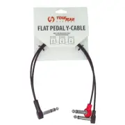 TOUR GEAR DESIGNS Flat TRS Stereo To Dual TS Mono Y-Splitter Cable 12” (30.48cm)