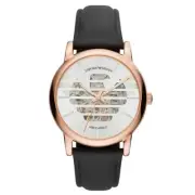 Emporio Armani Luigi Skeleton Leather Automatic Men's Watch AR60031