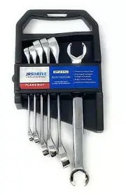 JRSDRIVE Flare Nut Wrench 6 Piece Set Metric 8x10-16x18mm Chrome Vanadium Steel