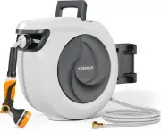 KOSOEUR Retractable Garden Hose Reel, 1/2 in x 100 ft Garden Hose Reel, Autom...