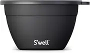 S'well Stainless Steel Salad Bowl Kit - 64oz, Onyx - Comes with 2oz Condiment Container and Removable Tray for Organization - Leak-Proof, Easy to Clean, Dishwasher Safe