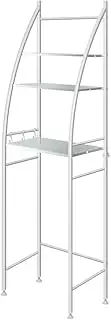 Dutxa 3 Tier Over Toilet Storage Shelf Bathroom Paper Rack Organiser Stand Washing Machine Steel Shelves White