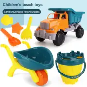 6pcs Kids Beach Toys Sandpit Outdoor Sand Pit Trolley/Truck/Bucket Pretend Play