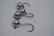 1/8 #6 BALL JIG HEAD NO COLLAR STEEL HEAD HOOK MUSTAD 32833 2X STRONG 50 COUNT
