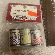 Fibre Craft Vintage Canned Food Dollhouse Barbie Miniature Juice Apple Grape