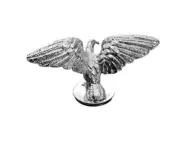 WIDE WINGED SILVER EAGLE CHROME STATUE CAR TRUCK BONNET MASCOT