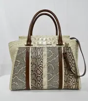 NWT! Brahmin Priscilla Satchel / Shoulder Bag in Limestone Oleta