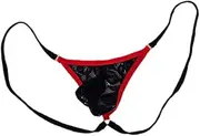 [Baosity] Men Breathable Thong U Convex Pouch T-Back G-String - Black