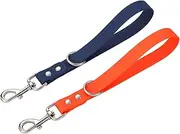 Short Dog Leash Traffic Dog Lead 2 PCS Waterproof Safety Pets Training Leashes Orange & Blue 10" Pet Leads for Indoor Outdoor Daily Walking Backup Hiking (Blue&Orange 10 inch)
