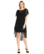 Adrianna Papell Women's Chiffon-Overlay A-Line Dress