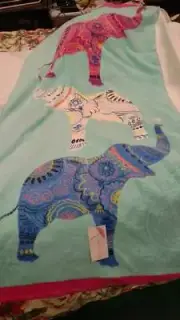 CATHERINE MALANDRINO KIDS ELEPHANT TOWEL NEW WITH TAGS 58"x28"
