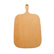 NNEAGS 33cm Brown Rectangle Wooden Serving Tray Chopping Board Paddle with Handl
