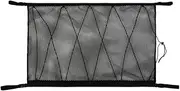 Car Ceiling Cargo Net Pocket Adjustable Double-Layer Mesh SUV Truck Roof Organizer Storage Bag,Automotive Sundries Storage Pouch with Zipper,35 x 23 Inch
