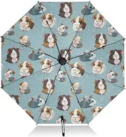 [PDZRMY] Group Hamster Seamless UV Protection Travel Umbrella Compact for Rain and Sun - Auto Open and Close UPF 50+ Windproof Portable 46” Sun Umbrella for Women and Men
