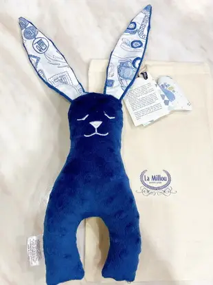 【質本嚴】波蘭品牌 La millou正品 Mr. bunny 安撫兔 23公分-Navy海軍藍 安撫兔/新生兒禮/彌月禮