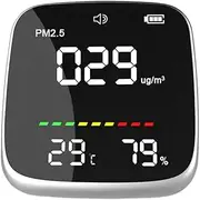 Air Monitor Indoor, Portable Air Quality Management Device, Real Time PM2.5, Temperature Humidity Measuring Tool for Bedroom, Kitchen, and Living Room 3.31x3.15x2.05 inches