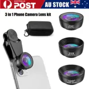 3 in 1 Phone Camera Lens Kit Wide Angle Macro Fisheye Lens for iPhone Samsung