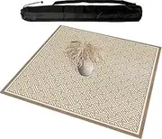 Large Mahjong Mat with Black Carrying Bag, Thick Mute Tablecloth, Table Mat for Mahjong, Paigow, Poker, Card and Board Games,Brown (70 cm/27.55 in)