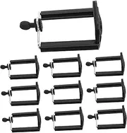KALLORY 10pcs U Shaped Phone Holder for Selfie Stick Adjustable Phone Clamp Compatible with Tripods Lightweight and Portable for Travel