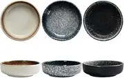 QIXIAOTOUQI Dipping Bowls Set of 6,Ceramic Soy Sauce Dish Set, Chip and Dip Bowls, Japanese Style 3 oz Round Small Bowls for Dipping Sushi Tomato Soy Sauce Dish Condiment Finger Bowls
