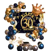 ANYPARTY Balloons 30th Birthday Metallic Garland Kit With Backdrops Party Decor