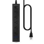 2 Prong Power Strip, 5 FT Extension Cord Surge Protector, 5 Outlets and 3 USB...