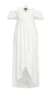 City Chic Small Maxi Miss Jessica White Plus Size 16