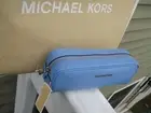 NEW MICHAEL KORS GIFTABLES SOUTH PACIFIC BLUE MEDIUM LEATHER MAKEUP/ PENCIL CASE