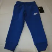Boy's Nike fleece sweat pants 4 XS active 8MB252 U89 Game Royal Blue Swoosh NEW