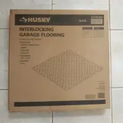 (6-Pk) Husky Garage Flooring Tile PVC Black 312505865 18x18 In Interlocking