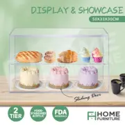 2Tier Cake Display Cabinet Acrylic Bakery Muffin Cupcake Donut Pastries Showcase