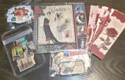 Junk Journal Scrapbook Paper Supplies Stickers Vintage Fashion Floral Bundle