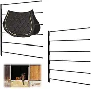 lesolar 2 PCS Saddle Pad Rack Stand- Horse Blanket Rack Wall Mount with 6 Heavy Duty 180 Degree Swing-Out Swinging Bars, Blanket Rack, Suitable for Horse Farms and Tack Rooms