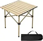 Portable Camping Table, Lightweight Folding Camp Side Table, Aluminum Roll-Up Ta