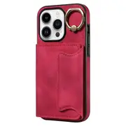 For iPhone 15 Pro Max Skin-touch PU Leather+TPU Cover Phone Case Card Holder Kickstand Phone Shell