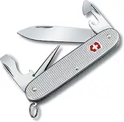 Victorinox Pioneer Alox Swiss Army Pocket Knife, Medium, Multi Tool, 8 Functions, Blade, Can Opener, Silver