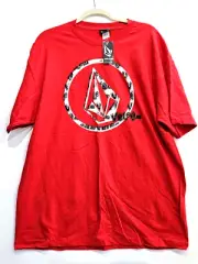 Volcom Men's XL Tee T-Shirt Short Sleeve Red Crop Duster S/S NWT