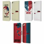 SUPERMAN DC COMICS CHARACTER ART LEATHER BOOK CASE FOR APPLE iPOD TOUCH MP3