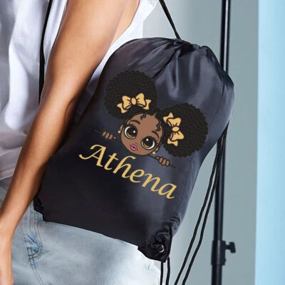 Personalised Back To School Doll Gymsac Kids Custom Name Bag For Boys Girls #BTC