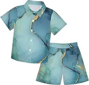 [Caihoyu] Big Boy Short Sleeve Shirt Top+shorts Suits Toddler Little Boys Outfit Summer Clothing