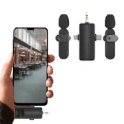3 in 1 Wireless Lavalier Microphone for Android Phone iPhone Vlog Live Stream Mic