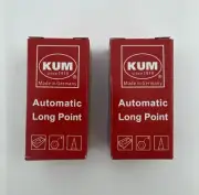 2 Kum 1053021 Model AS2KM Two Hole Automatic Long Point Pencil Sharpener, Red