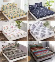 Floral Fitted Sheet Bedding Mattress Protector Fully Fitted Bed Queen/King Sizes