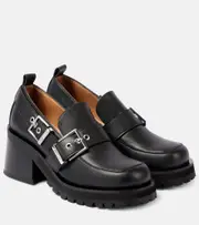 [Ganni] Ganni Feminine faux leather platform loafers AU 9 black