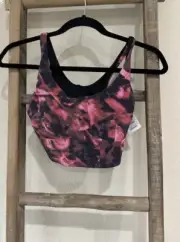 Lululemon Nulu Sport Bra Front-Darting Yoga 6 Intensity Pink Blossom Multi NEW
