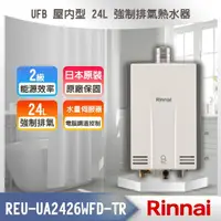 在飛比找momo購物網優惠-【林內】UFB 屋內型 24L 強制排氣熱水器(REU-UA