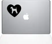The Decal Guru Heart Airedale Terrier Decal Vinyl Sticker, 13" MacBook Pro
