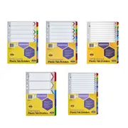 Marbig Manilla Plastic Tab Dividers A4 (Coloured) - 10 Tab