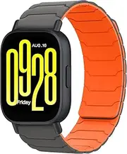 [Hinnwer] 22 mm Strap Compatible with Xiaomi Redmi Watch 5 Active/Watch 5 Lite/Watch S4 Sport/Watch 2/S3/S1 Pro, Double-Sided Magnetic Silicone Replacement Strap for Mi Watch S1 Active